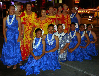 Dancers from Nani Ola Hawaiian Dance Co.