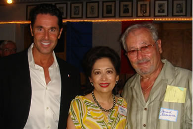 Consul Honoraire de France Patricia Lee with Guillaume Maman and Bernard Tombelaine
