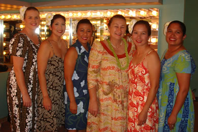 Roxi Kuikahi, Joy Skorge, Teresa Shepherd, kumu Pohai Souza, Missy Beavers and Pua Moderow