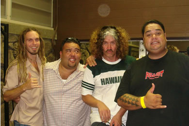 Christian Yrizarry of Beach 5 (second from left) with Jehua,Wayne and Peni of Natural Vibrations