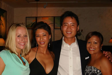Heather McGaffin of Partymaster with Q Laser Center owner Anita Pascua, Dr. David Yew and Christine
