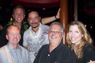 Kealii Reichel (standing, center) with some of the crew from his recently released DVD