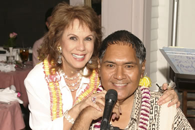 Iwalani Tseu with O'Brian Eselu, one of the featured entertainers for the event held recently at Wai