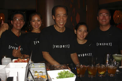 Behind the bar at RumFire: Joe Gomez, Margie Pascua, Bobby Leong, Kim Fukuzono and Greg Kauiho.