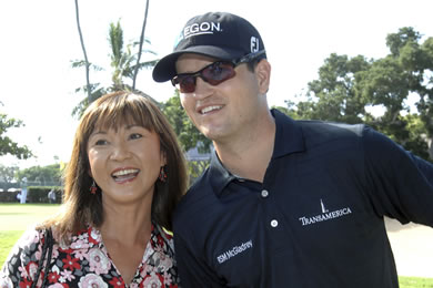 Nancy Miller with 2007 Masters Tournament champion Zach Johnson.