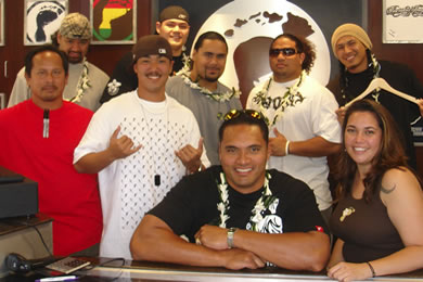 Barefoot League on Kapahulu Avenue hosted an NFL autograph-signing event Saturday