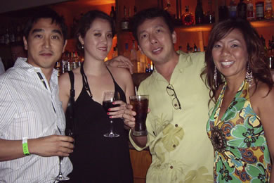 Kevin Aoki with sister Echo Aoki, Chai Chaowasaree and Marilyn Cariaga. Kevin, son of Benihana