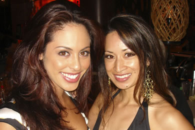 Former Miss Hawaii USA Chanel Wise with swimsuit model Giselle Pineda