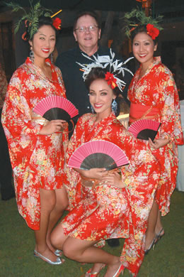 John Berger with Samantha Chung, Aureana Tseu and Brooke Hasegawa.