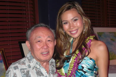 Dr. Lawrence Tseu and Emma Wo. Dr. Tseu, a longtime supporter of the Miss Hawaii USA and Miss Hawaii