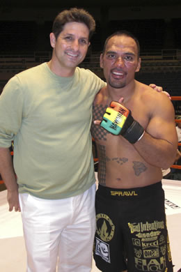 ICON Sport promoter Patrick Freitas with ICON's middleweight champion Kala 
