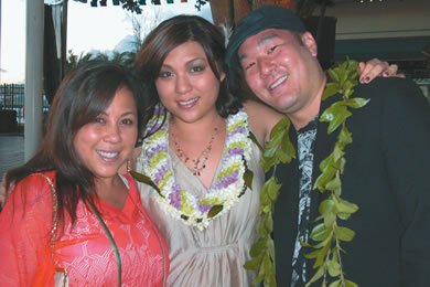 Touch Spa owner Melyssa Shimamoto with Wedding Cafe owners Tanna and Bryson Dang.