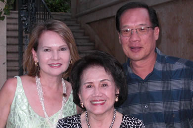 Kitty Wo with husband Buzz Wo and mother Joanna Sullivan. 