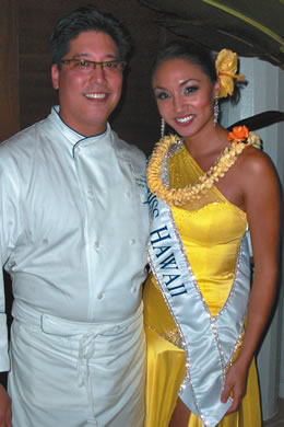 Jon Matsubara with Miss Hawaii Nicole Fox. Jon