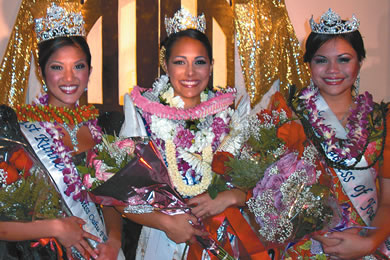 Rachel Pacarro (above, center) was crowned Miss Oahu Filipina June 14 at the Hawaii Prince Hotel.