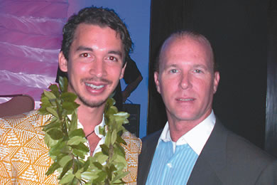 Makana with production manager Aaron Hay.