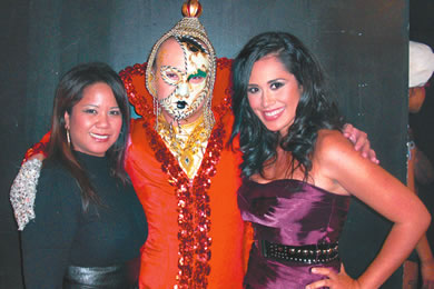 Paulette Kitchell Fukumoto, president of TK Image and Models, with Indashio and hip-hop/R&B artist A