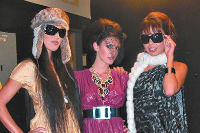 Modeling fashions from Valerie Joseph are Roseanne Enoka, Sheri Doty and Kristy Romero.