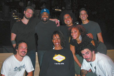 Cast members of STOMP gathered after their opening-night show Dec. 22 at Hawaii Theatre.