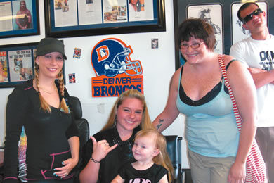 Ashley Hartford (far right) with 19-month-old Allison from Salt Lake