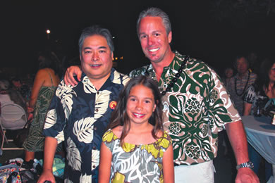 Alan Yamamoto and Bobby Moderow with daughter Melyssa. 