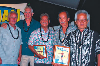Surfing legends LJ Richards, Joey Cabell, Ivan Harada, Soyu Kawamoto and Donald Takayama.
