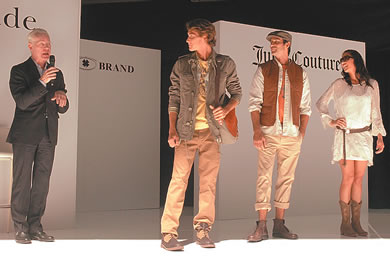 Michael Chun, David Volz and Rain Rusden model outfits by Lucky Brand Jeans.