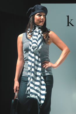 Monica Carreira, with Premier Models and Talent, model stripes by Lucky Brand Jeans.
