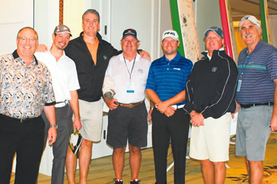PGA golfer Alex Prugh (third from right) with James Keller, Brian Raschio, Hawaii Box & Packaging pr