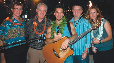 Makana with Chuck Kelley, Andrew Rossiter, Barry Cales and Jill Gilboy