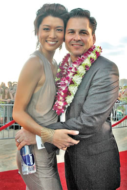 Grace Park with Hawaii Five-0 executive producer Peter Lenkov.