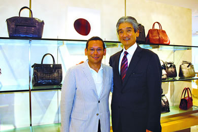 Santiago Barberi Gonzalez (son of designer Nancy Gonzalez) met with Neiman Marcus general manager Al