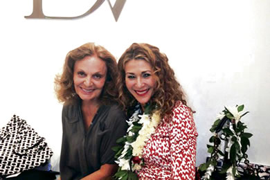 Diane von Furstenberg with DVF Honolulu store manager Marilee Mattson. 