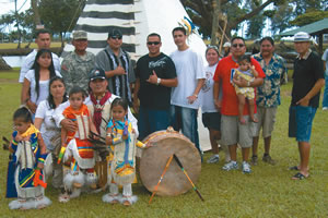 The local Native American drum and dance troupe