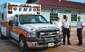 City paramedics pose in front of their long-awaited new home in Wahiawa. Photo from Patricia Dukes.