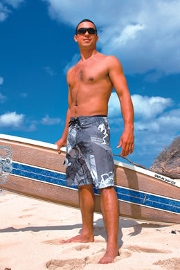 Duane DeSoto: Oxbow 'roots' board-shorts with side pocket, wax comb and UV protection $70
