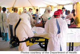 The state disease investigation team took part in a bioterrorism response exercise on the Big Island in September