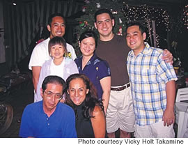 Takamine with 'hula husband' Ed and their family