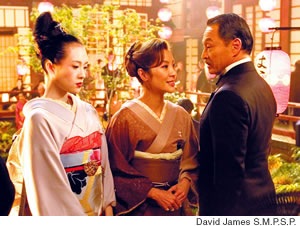 Tagawa with Ziyi Zhang and Michelle Yeoh in Memoirs of a Geisha