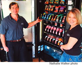 Gary and Vikki Ferstler offer both 'health' and 'conventional' snacks in their vending machines