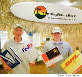 William Donohoe and son Sean can take care of all your shipping needs at the Shipping Shack