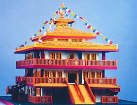 A model of the Tibetan-style temple that members of Kagyu Thegchen Ling hope to build