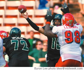 QB Colt Brennan has style, even when upchucking on the field