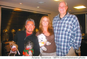 With L.A. Lakers coach Phil Jackson and his girlfriend Jeanie Buss
