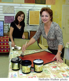 Coleen Anzai-Kugiya and Lei DePonte with a few tools of their trade