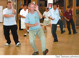 Mark Hughes leads an advances class, including from left, Joe Patti, Hamid Jahanmir, Ernesto Bonilla and Marc Lebrun