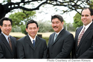 Energy Professionals (from left): Miles Kubo, President and Chief Operating Officer; Darren Kimura; Duane Ashimine, Executive Vice President and Chief Technology Officer; Brian Kealoha, Senior Vice President of Sales