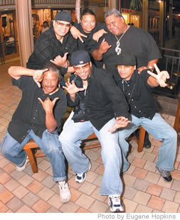 (front from left) Uncle Joe, Walt G, China, (back) Kalani, Ce3Jay and Uncle D