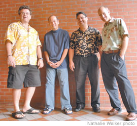 The Honolulu Jazz Quartet: Dan Del Negro, Tim Tsukiyama, John Kolivas and Adam Baron