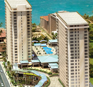 An artist’s rendering of the completed Waikiki Beach Walk on Lewers Street